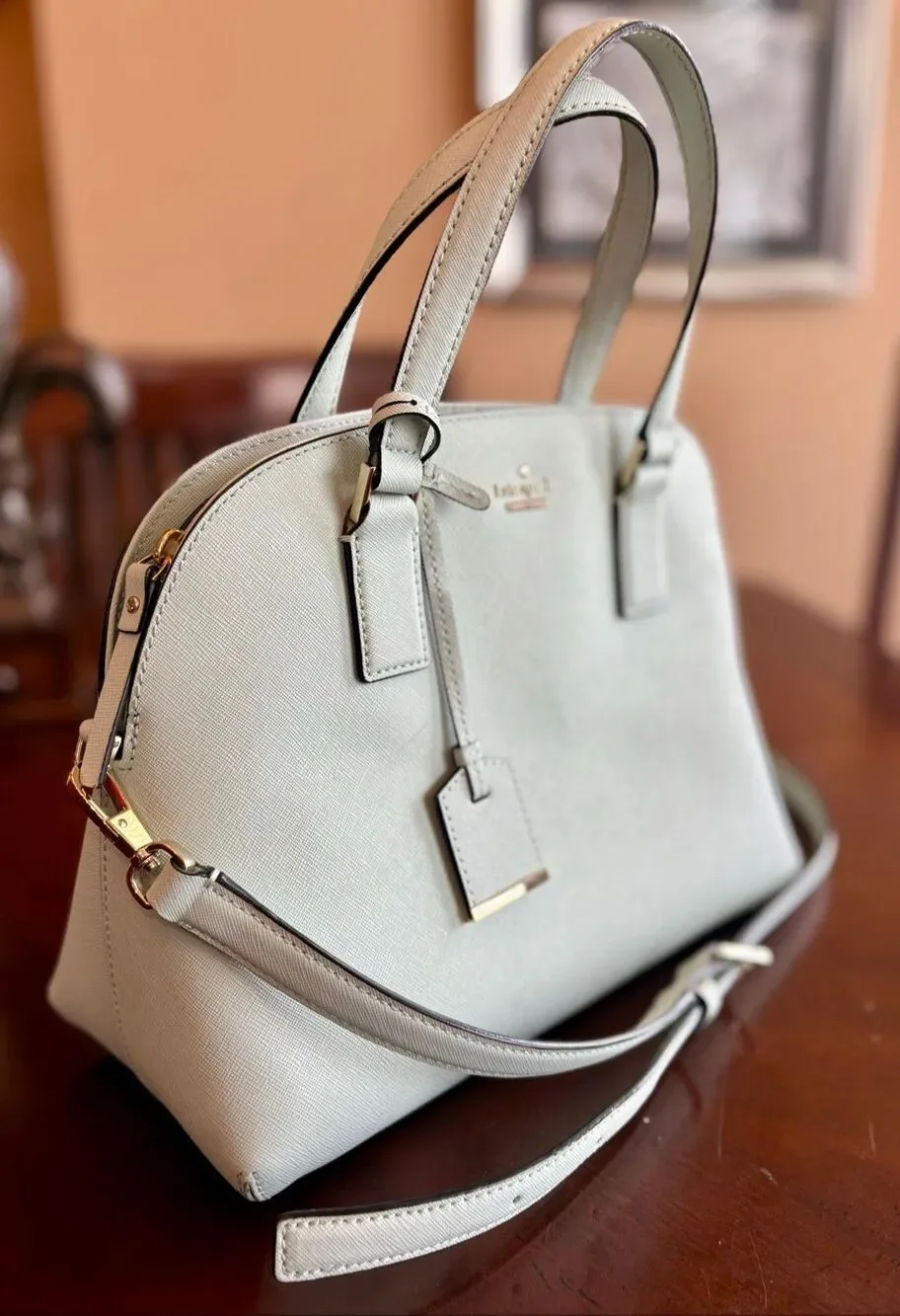 KATE SPADE -Cameron Street Small Hayden Convertible Crossbody/Misty Mint Leather